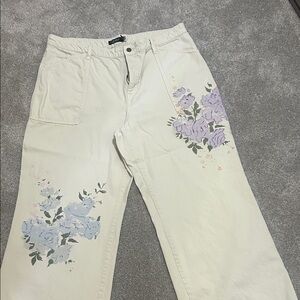 Ralph Lauren Cream Painted Trousers